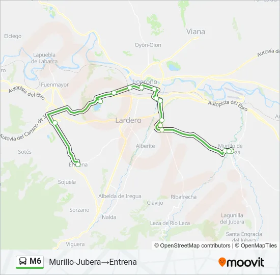 M6 Bus Line Map