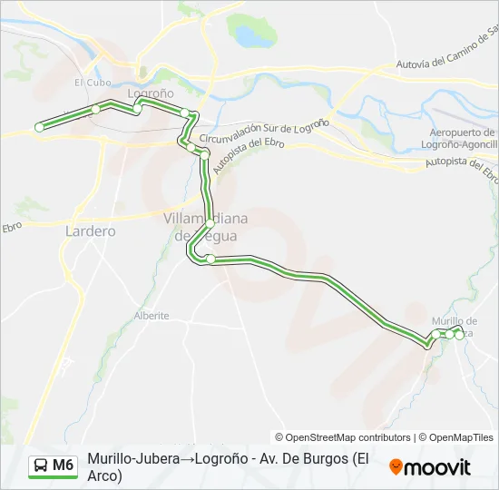 M6 bus Mapa de línia