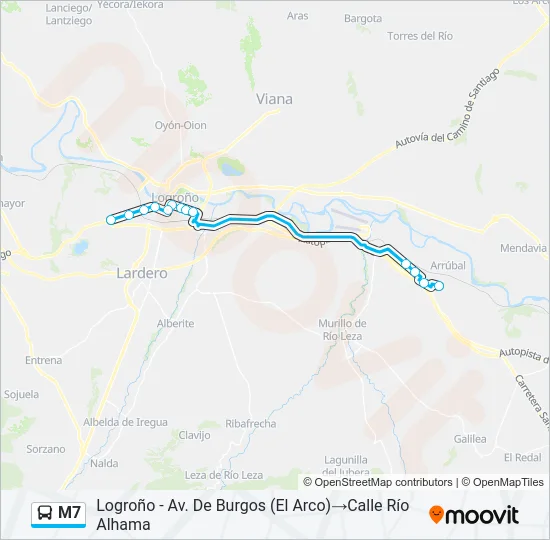 M7 Bus Line Map