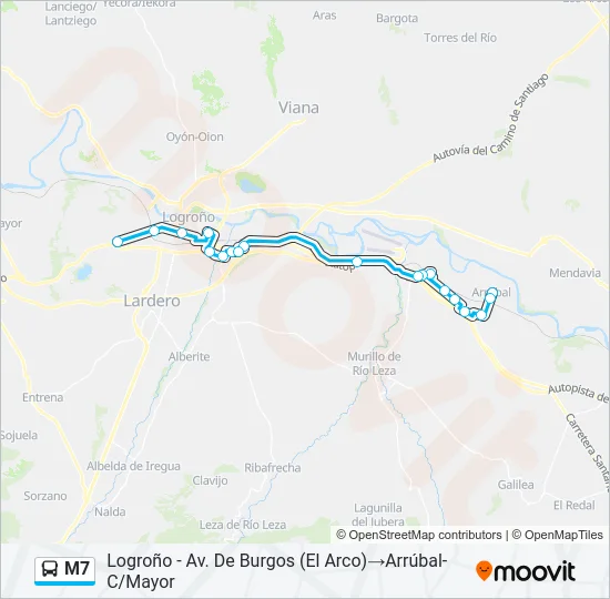 M7 Bus Line Map