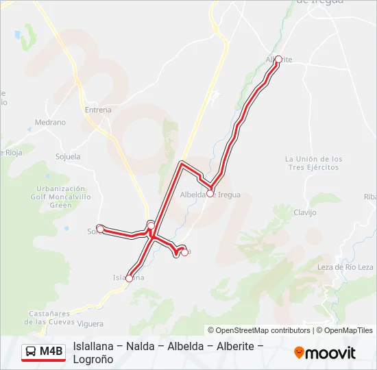M4B Bus Line Map