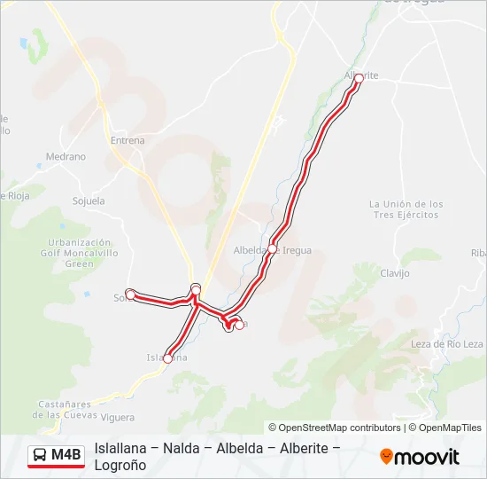 M4B Bus Line Map