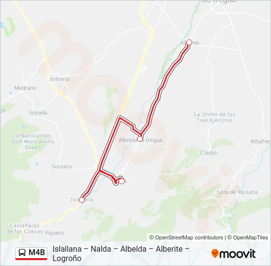 M4B Bus Line Map