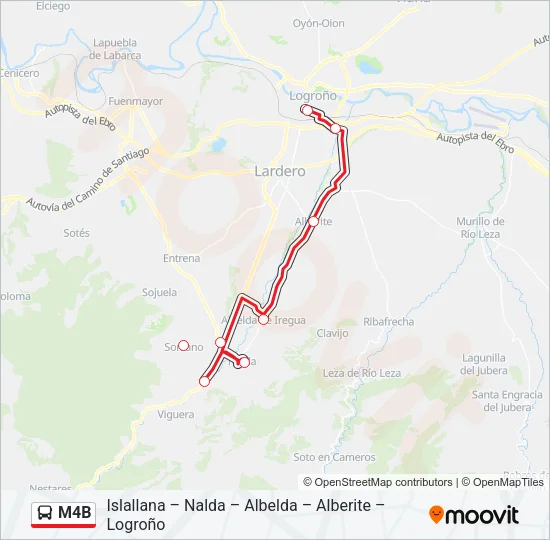 M4B Bus Line Map