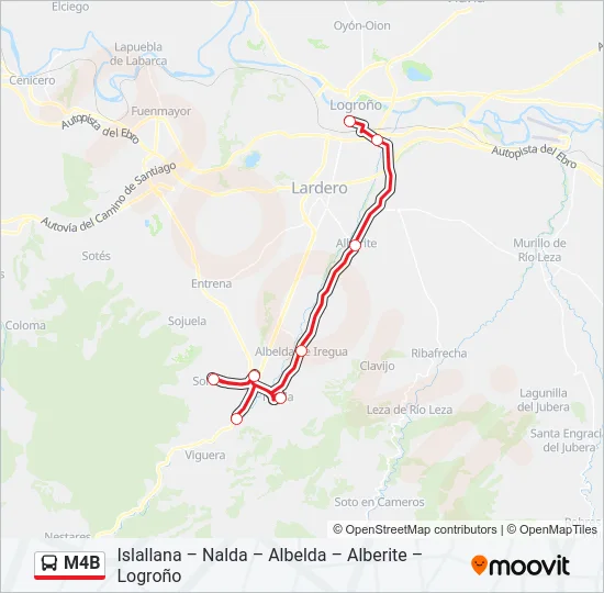M4B Bus Line Map