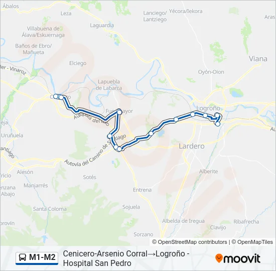 M1-M2 Bus Line Map