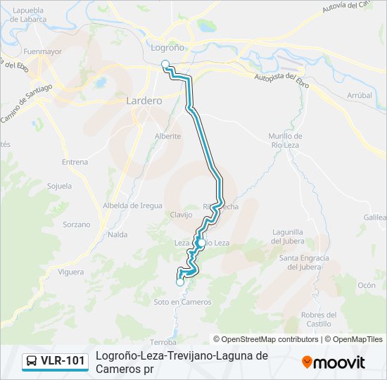 Mapa de VLR-101 de autobús