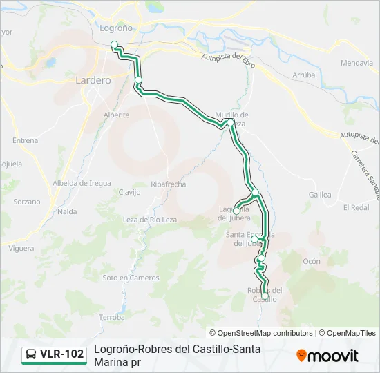 VLR-102 bus Mapa de línia