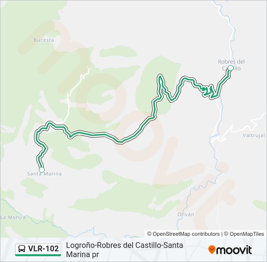 Mapa de VLR-102 de autobús