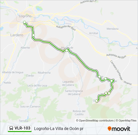 Mapa de VLR-103 de autobús