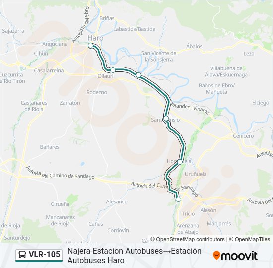 Mapa de VLR-105 de autobús