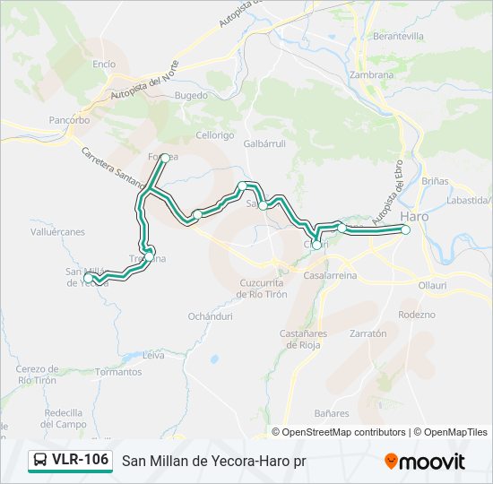 Mapa de VLR-106 de autobús