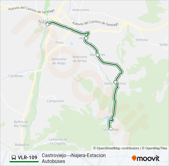 Mapa de VLR-109 de autobús