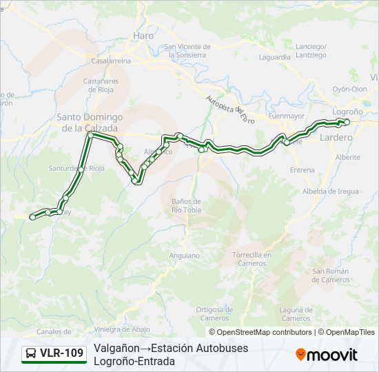 Mapa de VLR-109 de autobús