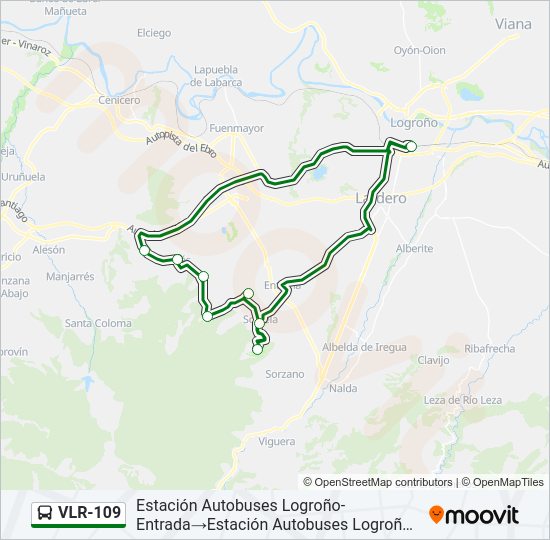Mapa de VLR-109 de autobús