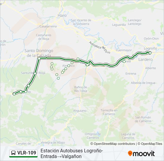 Mapa de VLR-109 de autobús