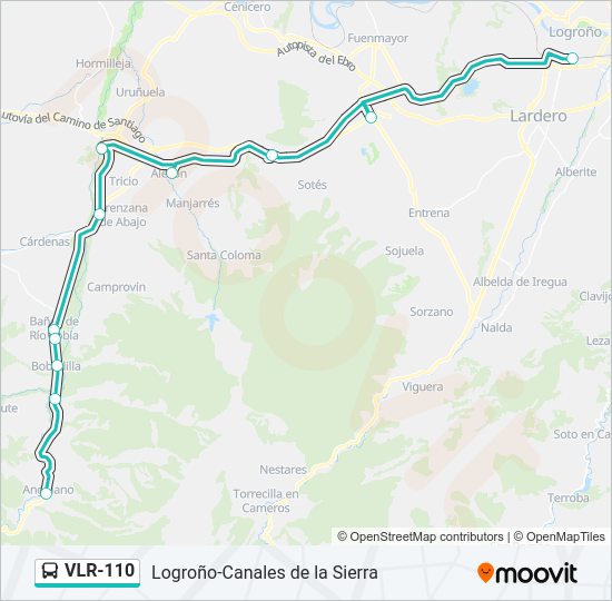 Mapa de VLR-110 de autobús