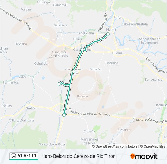 Mapa de VLR-111 de autobús