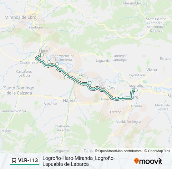 Mapa de VLR-113 de autobús