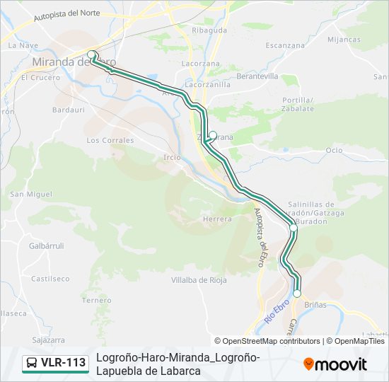 Mapa de VLR-113 de autobús