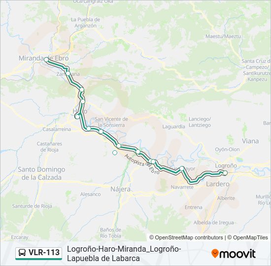 Mapa de VLR-113 de autobús