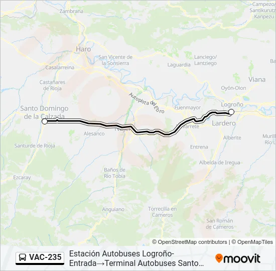 VAC-235 Bus Line Map