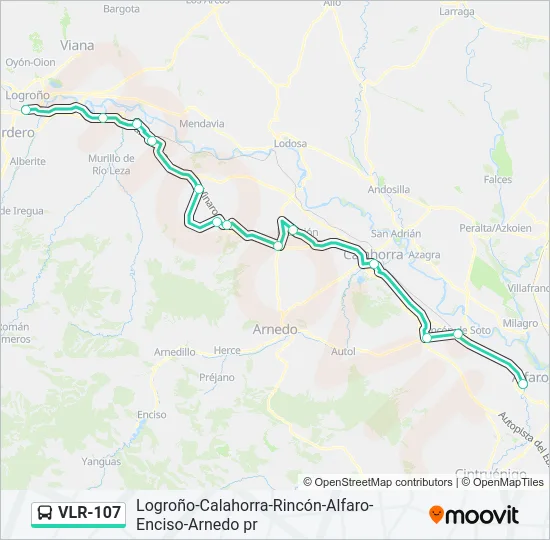 VLR-107 bus Mapa de línia