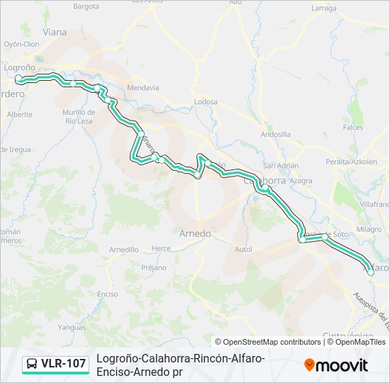 Mapa de VLR-107 de autobús