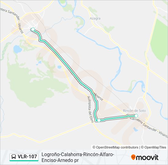 Mapa de VLR-107 de autobús