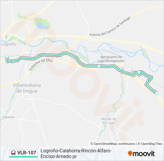 Mapa de VLR-107 de autobús