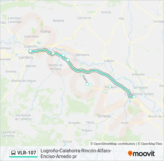 VLR-107 bus Mapa de línia