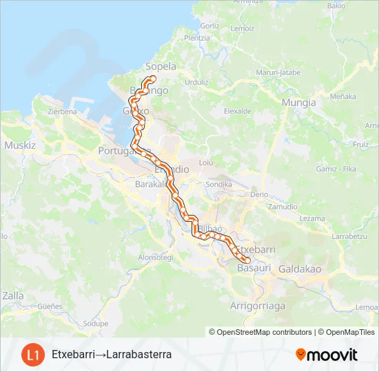 L1 Metro Line Map