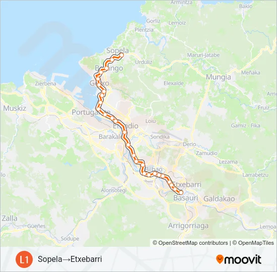 L1 Metro Line Map