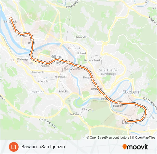 L1 Metro Line Map