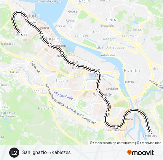 L2 Metro Line Map