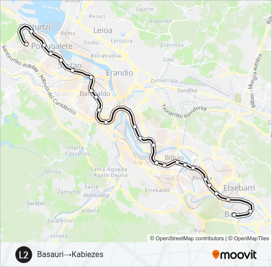L2 Metro Line Map