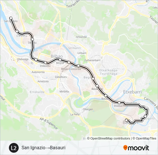 L2 metro Mapa de línia