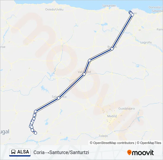 ALSA Bus Line Map