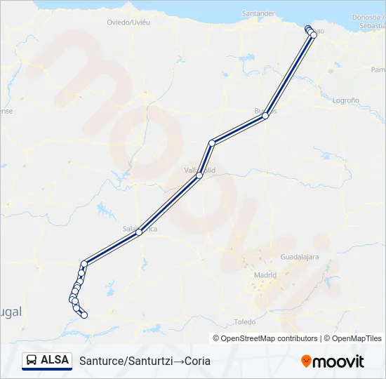 ALSA Bus Line Map