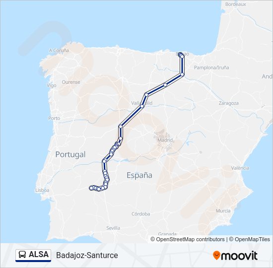 ALSA Bus Line Map