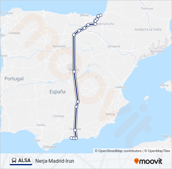ALSA Bus Line Map