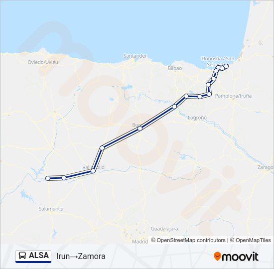 ALSA Bus Line Map