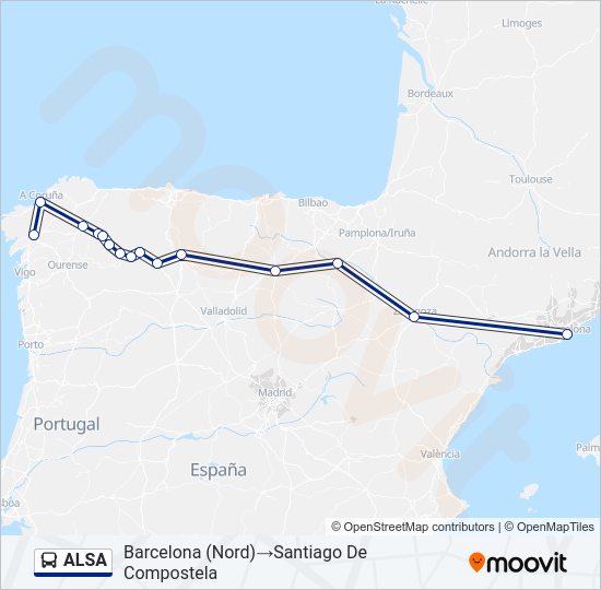 ALSA Bus Line Map