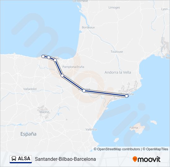 ALSA Bus Line Map