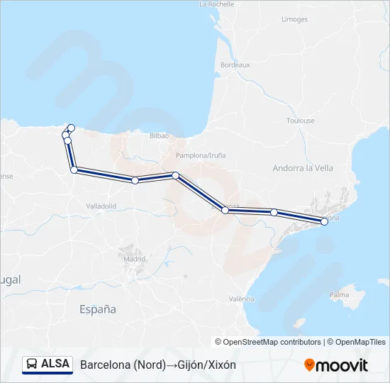 ALSA Bus Line Map