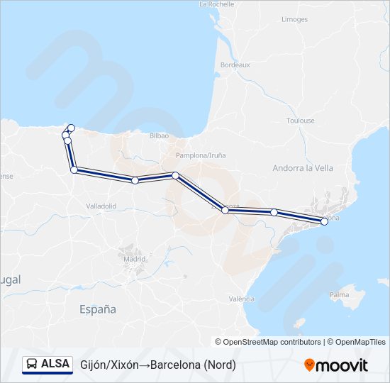 ALSA Bus Line Map