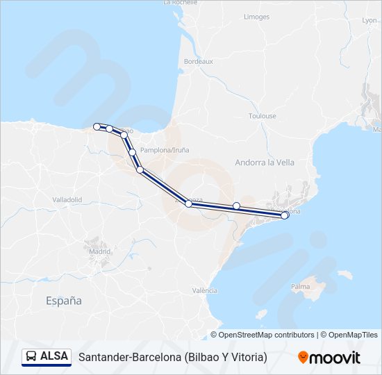 ALSA Bus Line Map