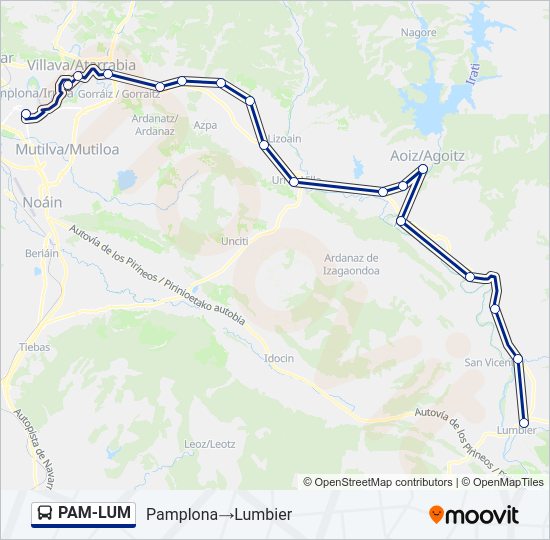PAM-LUM Bus Line Map