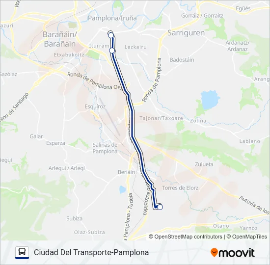 CT-PAMPLOA Bus Line Map