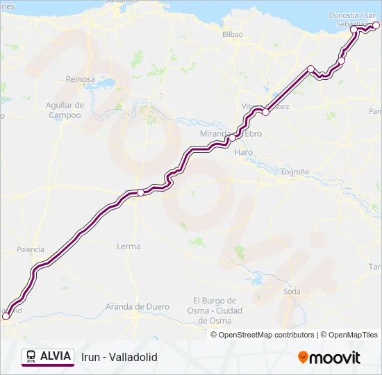 ALVIA Train Line Map